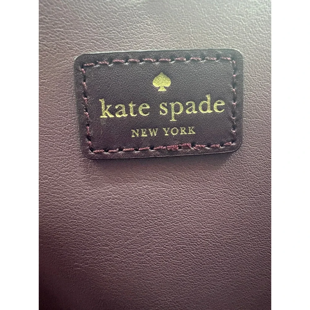 Kate Spade New York Plum Purple Leather Satchel Crossbody Bag Gold Hardware
